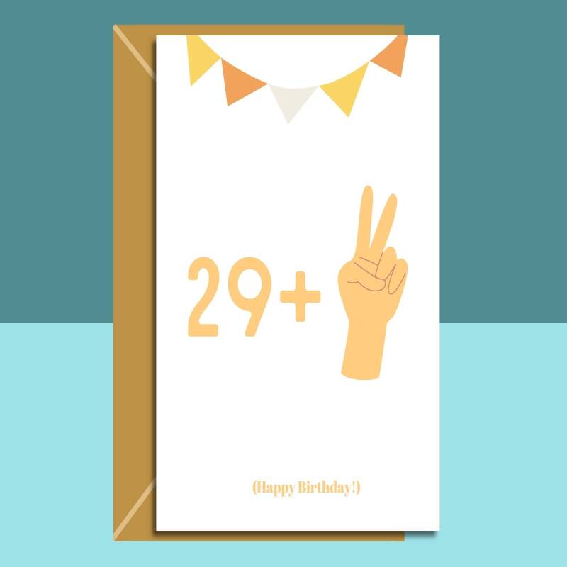 Funny 31st Birthday Card - Peace Sign Card for Him or For Her - 31 years old - Can be personalised inside if required - Ideal card for 31st - Blank inside