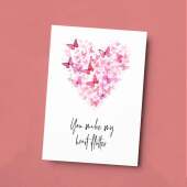 Anniversary or Valentine's Card for Her Anniversary Card for Wife Valentines Day Card For Husband Boyfriend or Girlfriend Butterfly Heart