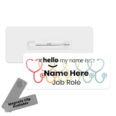 #hello my name is... Name Badge - Rainbow Stethoscopes
