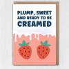 Plump, sweet and ready to be creamed rude, offensive birthday card for wife, husband, girlfriend, boyfriend (Size A6/A5/A4/Square 6x6") - A6: Single card