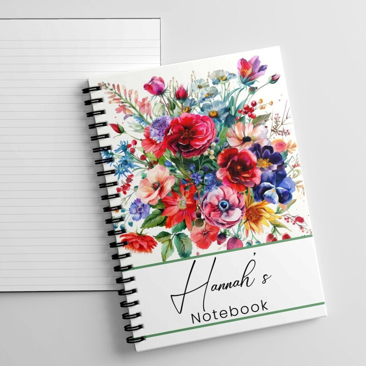 A5 Personalised Flower personalised Notebook Gift Set - Single Note Book