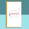 Fiancé Valentine's Card - Ideal for your Fiance - Personalised - For Him or For Her - Cute Heart Card on Valentines Day - Blank inside - Small