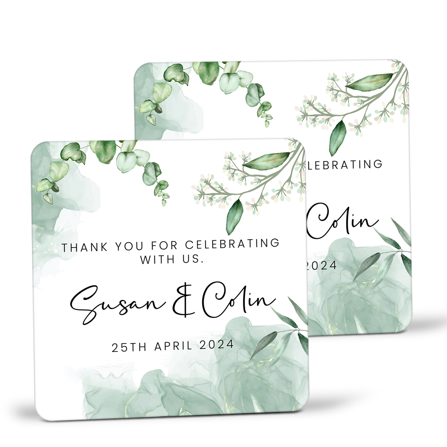 Wedding favour Coasters - Eucalyptus Wedding Favour Coasters