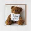 Thinking of you, teddy bear, cute, sweet, heartfelt, bereavement, with sympathy, sorry, loss, get well card (Size A6/A5/A4/Square 6x6") - A6: Single card