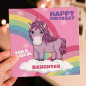 For a magical daughter, sister, niece, granddaughter, cousin, girl unicorn, rainbows, any relation birthday card (Size A6/A5/A4/Square 6x6")