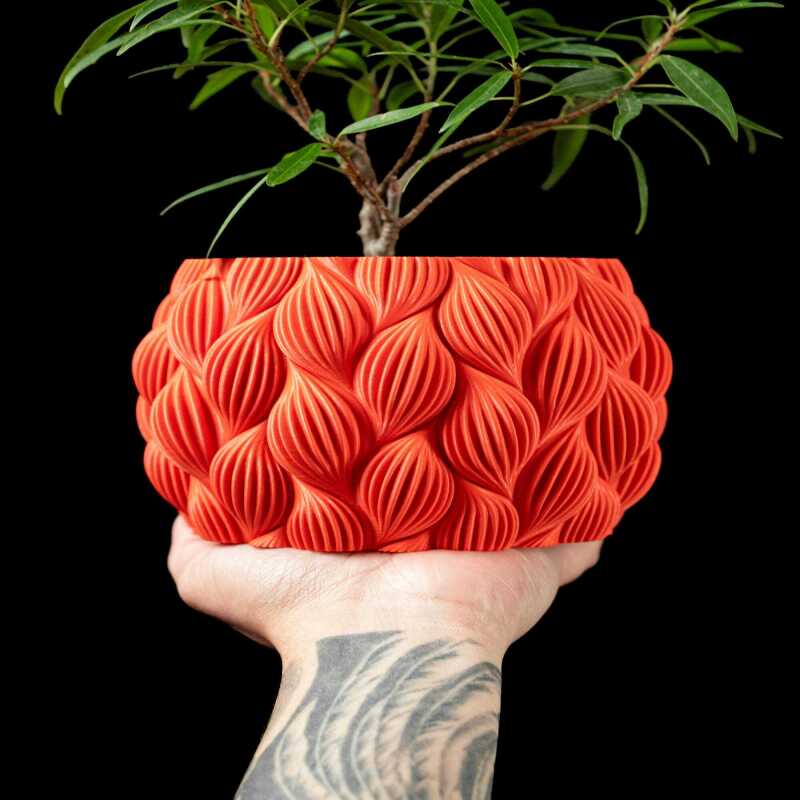 Ripple Planter Pot - Matte Dark Green