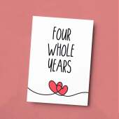 4 Year Anniversary Card For Husband or Wife Anniversary Card for 4th Anniversary Card For Boyfriend or Girlfriend Forth Wedding Anniversary