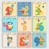 Zoo animal age 1st, 2nd, 3rd, 4th, 5th, 6th, 7th, 8th, 9th birthday card for children, boy, girl, son, daughter (Size A6/A5/A4/Square 6x6") - A6: Single card