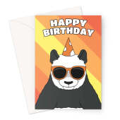 Panda Birthday Card - Cool Bear