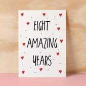 8 Year Anniversary Card For Wife or Husband Anniversary Card for 8th Anniversary Card For Boyfriend or Girlfriend Eight Wedding Anniversary