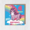 Have a magical birthday unicorn, rainbows, any age, 6th, 7th, 8th, 9th child's, children's, kids birthday card (Size A6/A5/A4/Square 6x6") - A6: Single card