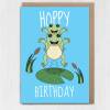 Hoppy Birthday funny frog, frogs, toad card for child, children, kids, niece, nephew, grandchildren, grandson, granddaughter (Size A6/A5/A4) - A6: Single card