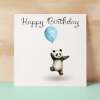 Birthday Card for Child Birthday Card For Kids Birthday Card For Her or Him Cute Panda Birthday Card With Birthday Balloons For Boy or Girl - Square (6x6) / Blank Message