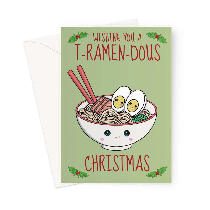 Ramen Noodles Christmas Card - A5 Portrait - 1 Card