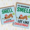 It's beginning to smell a lot like Christmas funny farting Frenchie, dog, pet, Holidays, Xmas, festive card (Size A6/A5/A4/Square 6x6") - A6: Single card