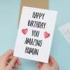 Birthday Card For Him Card For Friend Card For Husband or Birthday Card For Her For Wife or Girlfriend Card For Boyfriend You Amazing Human - Small (4x6) / Blank Message