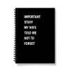 Funny Notebook For Husband - Important Stuff - A5 - Lined