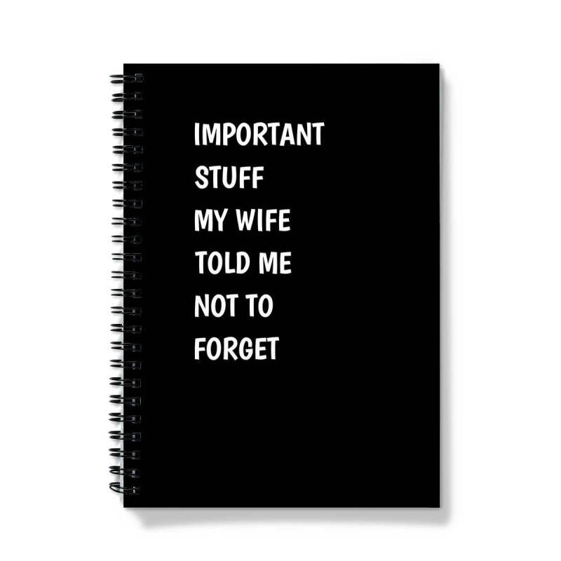 Funny Notebook For Husband - Important Stuff - A5 - Lined