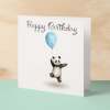 Birthday Card for Child Birthday Card For Kids Birthday Card For Her or Him Cute Panda Birthday Card With Birthday Balloons For Boy or Girl - Square (6x6) / Blank Message