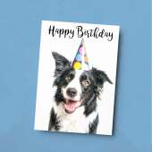 Birthday Card For Him or Her Fun Birthday Card of A Collie Dog Happy Birthday Card For Mum, Dad, Sister Brother