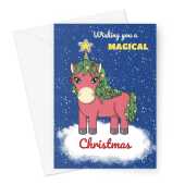 Festive Unicorn Magical Christmas Card