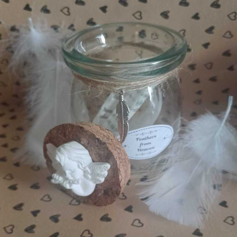 Pennies/Feathers From Heaven Keepsake Jar