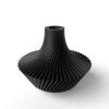 The Kitan Short Vase, Modern and Unique Home Decor for Dried and Preserved Flower Arrangement - Black