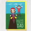 Thanks for always helping me do the tough things Dad cute, riding a bike, bicycle Father’s Day card from son or daughter (Size A6/A5/A4) - A6: Single card