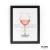 ROSE WINE  Splatter Art Print, High Gloss Print, Splash Art, Home Decor, Bar Custom Drink Art Cocktails - A6