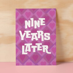 9th Wedding Anniversary Card For Wife Anniversary Card for Husband Anniversary Card For Boyfriend or Girlfriend Ninth Anniversary Gift - Large (5x7) / Blank Message