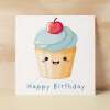 Birthday Card for Her Birthday Card For Sister or Mum Birthday Card For Friend Cute Cake Birthday Card For Him Birthday Card For Anyone - Square (6x6) / Blank Message