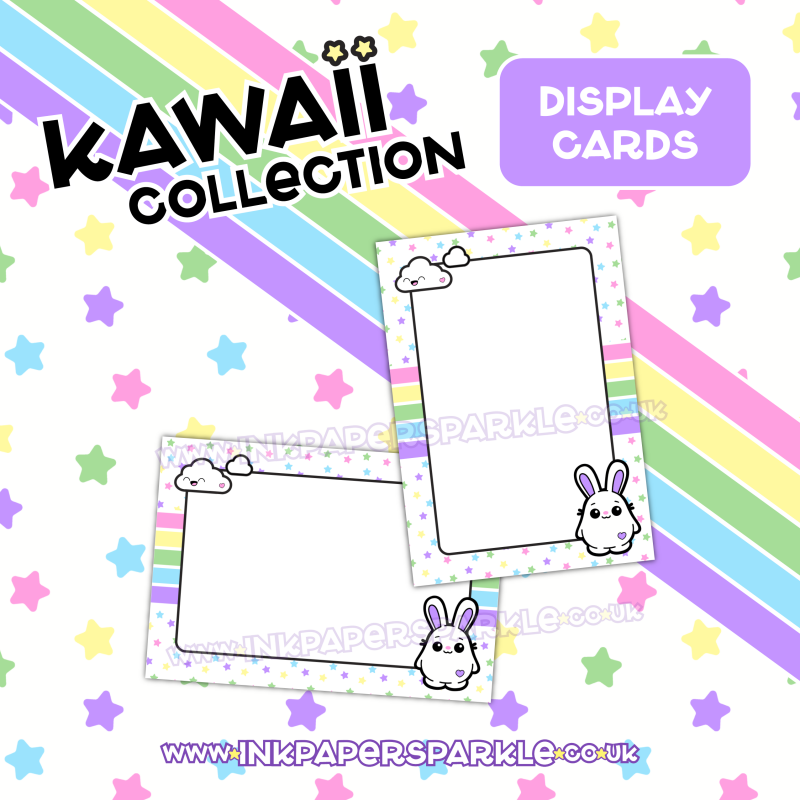 Kawaii Display Cards *New Designs* - Chubbicorn & Stars - A6 - Portrait