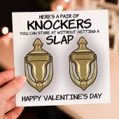 Here's a pair of knockers you can stare at without getting a slap funny, rude, breasts, boobs, tits, Valentines card (A6/A5/A4/Square 6x6")