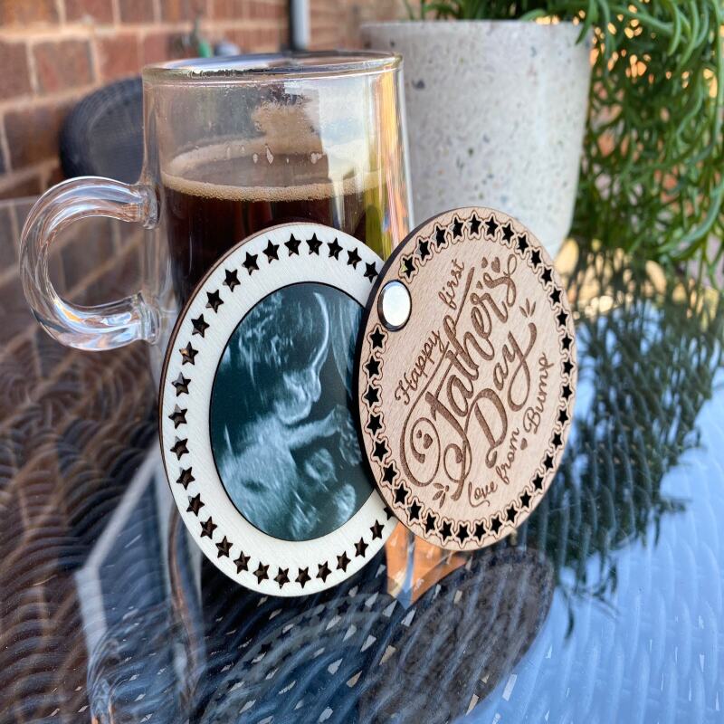 Fathers day from the bump, baby ultrasound fridge magnet, First fathers day gift, 1st fathers day, fathers day gift from wife,love from bump