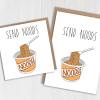 Funny anniversary noodles card for wife, husband, girlfriend, boyfriend: Send noods, send nudes (Size A6/A5/A4/Square 6x6") - A6: Single card