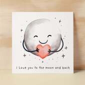 Anniversary Card For Boyfriend or Girlfriend Love You To The Moon Cute Card For Wife Love Card For Husband