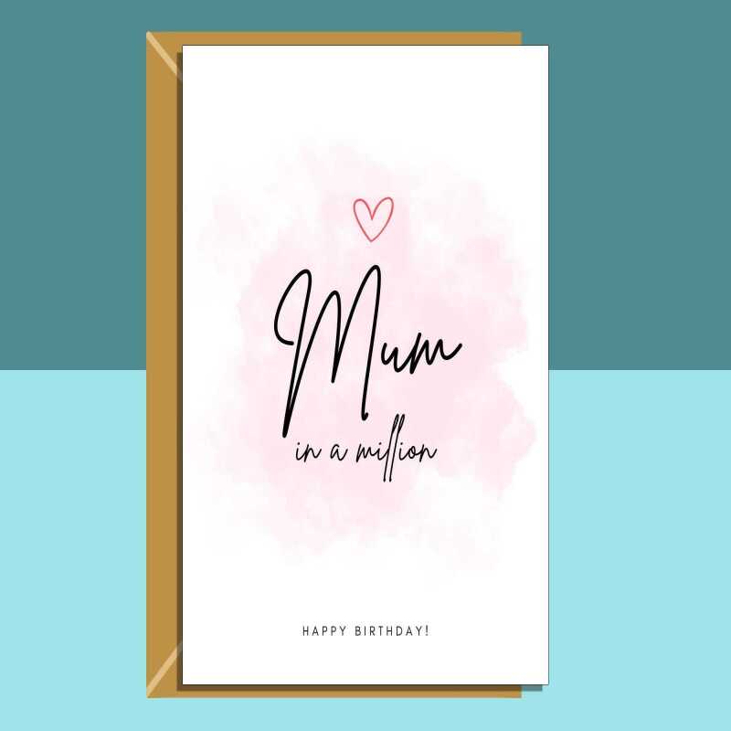 Mum birthday card - Personalised - For your mum on her birthday - Customise inside message - Blank inside - Regular - Matte