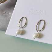 Gold and Silver Pearl earrings, Pearl statement earrings, pearl earrings gift for her