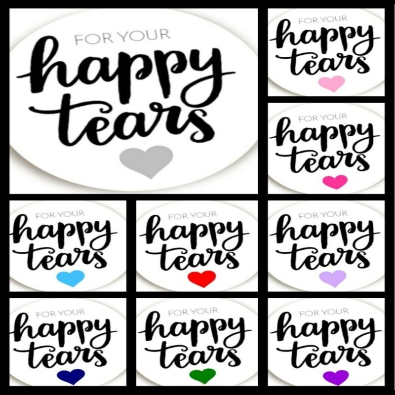 5 pkts Happy tears tissues, wedding tissues, wedding guest tissues - 5 pkts