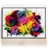 RAINBOW ROSES Splatter Art Print, High Gloss Print, Splash Art, Home Decor, Romantic Art, Floral Prints Custom Art Work - A6 - Splash Effect