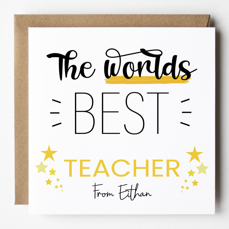 Teacher Card - The World's Best Teacher, Personalised
