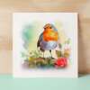 Notelet Card of a Robin For Anyone Any Occasion Card For Her or For Him Card For Birthday or Easter Card Thank You Card - Square (6x6) / Blank Message