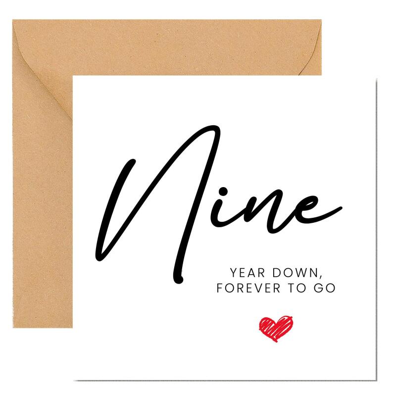 9 Year Anniversary Card For Husband, Wife 9th Anniversary Card, Happy 9th anniversary 9 year Card Funny Greeting Card wife husband