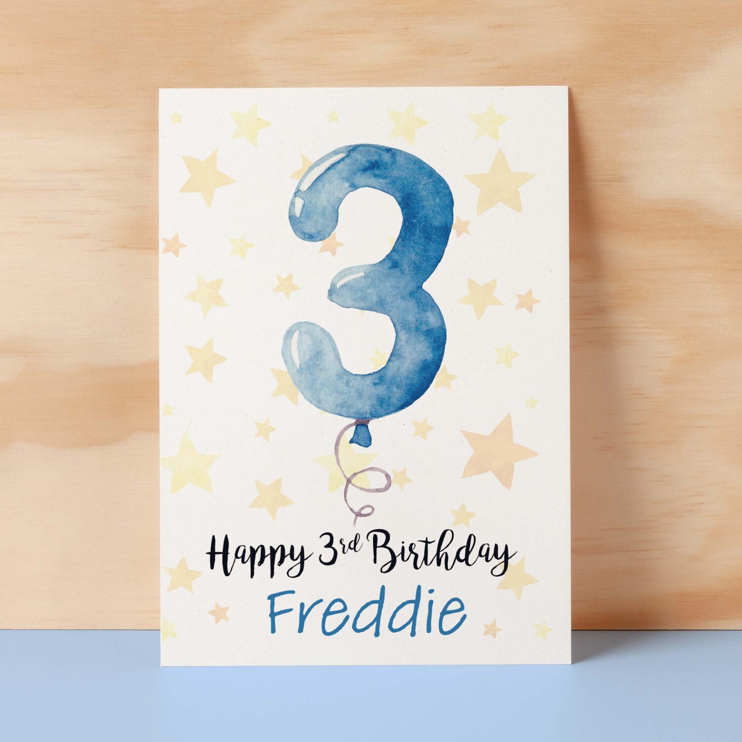 Personalised 3rd Birthday Card For Boy Custom Name Card For Boy Third Birthday Card For Child Birthday Card for Boy Custom 3rd Birthday - Small (4x6) / Blank Message