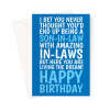 Funny Son-In-Law Birthday Card From In-Laws - A5 Portrait - 1 Card