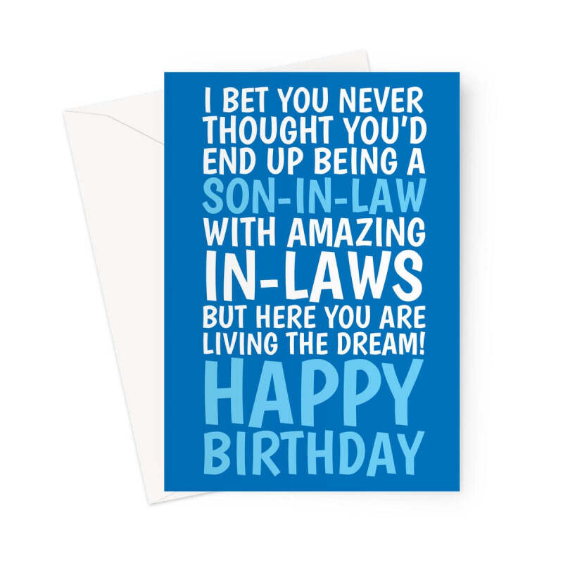 Funny Son-In-Law Birthday Card From In-Laws - A5 Portrait - 1 Card