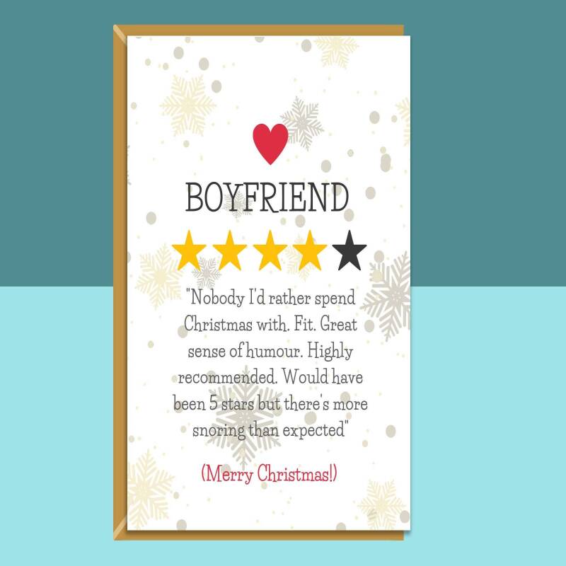 Funny Boyfriend Christmas Card - For Him - Personalised if required - For your BF this Xmas - Blank inside