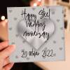 Personalised Steel (11th/11 year) anniversary card: Personalised with date (Size A6/A5/A4/Square 6x6") - A6: Single card