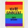 Funny LGBTQ+, gay, lesbian, old age, ancient birthday card: Happy birthday, you're gayncient (Size A6/A5/A4/Square 6x6") - A6: Single card