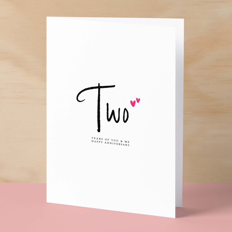 Two Year Anniversary Card For Husband 2 Year Anniversary Card Boyfriend or Girlfriend Wedding Anniversary Card For Wife - Small (4x6) / Blank Message